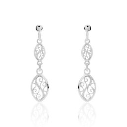 Boucles D'oreilles Pendantes Mahee Argent Blanc