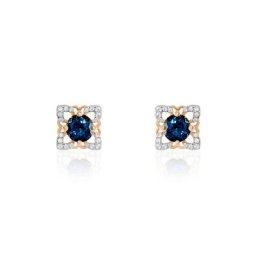 Boucles D'oreilles Pendantes Haia Or Rose Topaze Et Oxyde De Zirconium