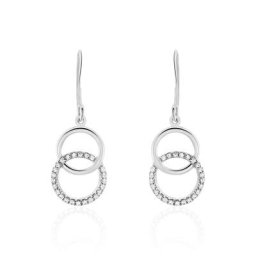 Boucles D'oreilles Pendantes Isabel Argent Blanc Oxyde De Zirconium