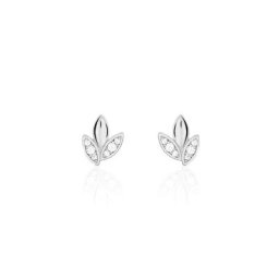 Boucles D'oreilles Puces Tihana Argent Blanc Oxyde De Zirconium
