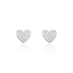 Boucles D'oreilles Puces Esperanza Argent Blanc Oxyde De Zirconium