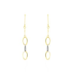 Boucles D'oreilles Pendantes Lucette Or Bicolore