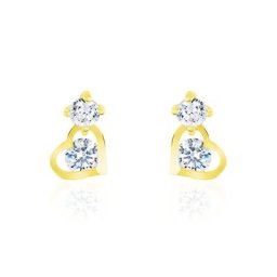 Boucles D'oreilles Pendantes Ludyvine Or Jaune Oxyde De Zirconium