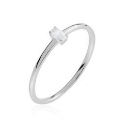 Bague Solitaire Djime Argent Blanc Oxyde De Zirconium