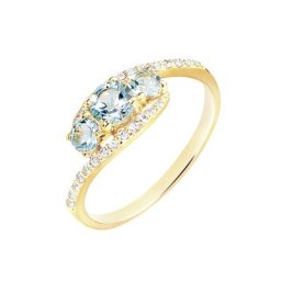 Bague Chloe Or Jaune Topaze Et Oxyde De Zirconium