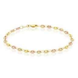 Bracelet Dami Maille Grain De Café Or Tricolore