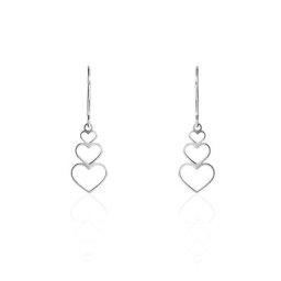 Boucles D'oreilles Pendantes Love Love Argent Blanc