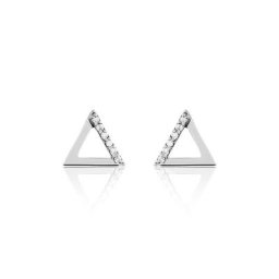Boucles D'oreilles Puces Lorena Argent Blanc Oxyde De Zirconium
