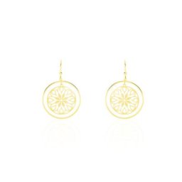 Boucles D'oreilles Pendantes Rosace Or Jaune