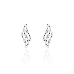 Boucles D'oreilles Puces Marnie Or Blanc Diamant