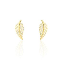 Boucles D'oreilles Puces Tourkia Or Jaune Oxyde De Zirconium