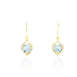 Boucles D'oreilles Pendantes Rosaline Or Jaune Topaze Et Oxyde