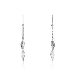 Boucles D'oreilles Pendantes Fabia Argent Blanc