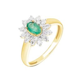 Bague Ivan Or Jaune Emeraude Et Diamant
