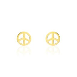 Boucles D'oreilles Puces Bilal Peace Or Jaune