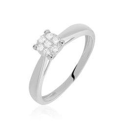 Bague Solitaire Grace Or Blanc Diamant