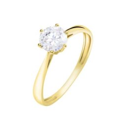 Solitaire Or Jaune Laurian Oxyde De Zirconium Blanc