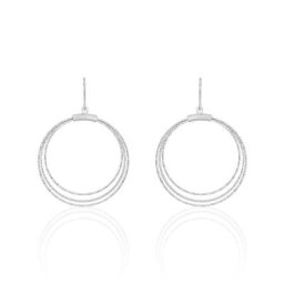 Boucles D'oreilles Pendantes Nadiona Argent Blanc