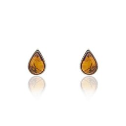 Boucles D'oreilles Puces Argent Blanc Junie Ambre