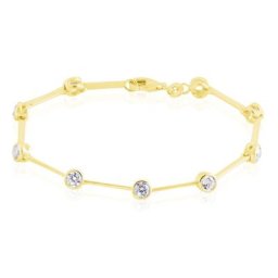 Bracelet Plaque Or Kaelig Oxydes De Zirconium