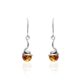 Boucles D'oreilles Pendantes Mariangeae Argent Blanc Ambre