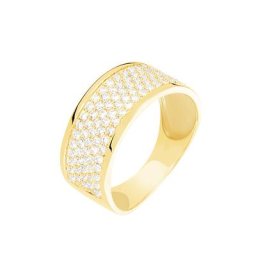 Bague Banda Or Jaune Oxyde De Zirconium