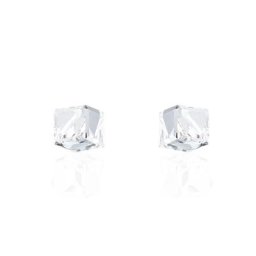 Boucles D'oreilles Puces Bridie Argent Blanc Pierre De Synthese