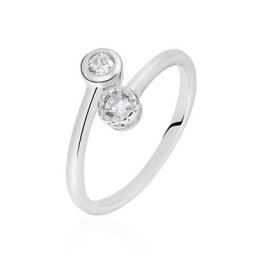 Bague Ajustable Mechte 1 Argent Blanc Oxyde De Zirconium