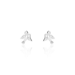 Boucles D'oreilles Puces Osie Argent Blanc
