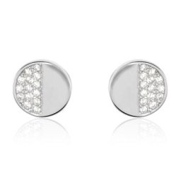 Boucles D'oreilles Puces Argent Blanc Viviano Oxydes De Zirconium