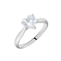 Bague Solitaire Geranium Argent Blanc Oxyde De Zirconium