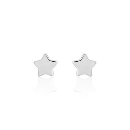 Boucles D'oreilles Puces Astre Argent Blanc