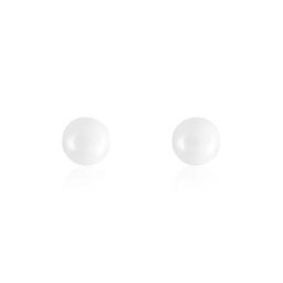Boucles D'oreilles Puces Orbe Argent Blanc Céramique