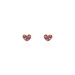 Boucles D'oreilles Puces Cerine Coeur Or Jaune