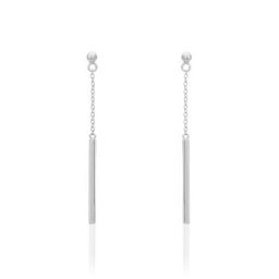 Boucles D'oreilles Pendantes Katell Argent Blanc