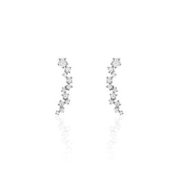 Boucles D'oreilles Pendantes Enza Argent Blanc Oxyde De Zirconium