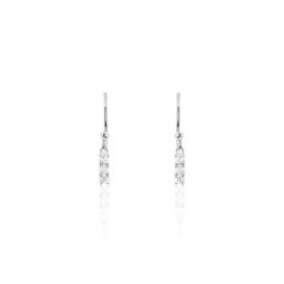 Boucles D'oreilles Pendantes Lauren Argent Blanc Oxyde De Zirconium