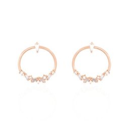Boucles D'oreilles Pendantes Celene Argent Rose Oxyde De Zirconium
