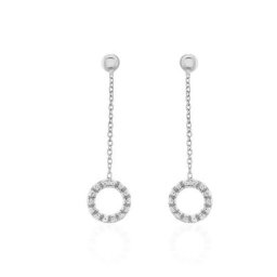 Boucles D'oreilles Pendantes Peytone Argent Blanc