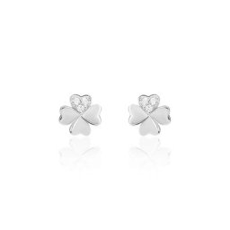 Boucles D'oreilles Puces Luce Argent Blanc Oxyde De Zirconium