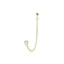Bijoux D'oreille Unitaire Pendante Plaqué Or Jaune Dofi Oxyde