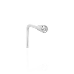 Piercing De Nez Fethi Serti Clos Or Blanc Oxyde De Zirconium