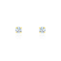 Boucles D'oreilles Puces daria Serti Griffe 2 Or Jaune Oxyde