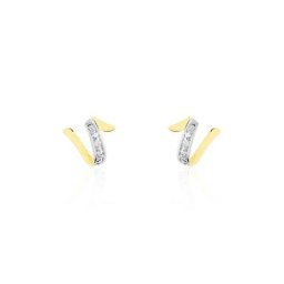 Boucles D'oreilles Puces Ouassima Or Jaune Diamant