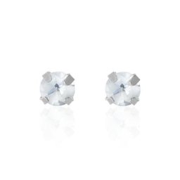 Boucles D'oreilles Puces Daria Or Blanc Oxyde De Zirconium