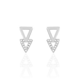 Boucles D'oreilles Puces Joy Or Blanc Diamant