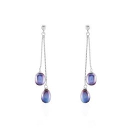 Boucles D'oreilles Pendantes Axell Argent Blanc Perle De Culture