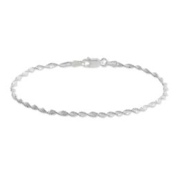 Bracelet Ciana Torsade Diamante Argent Blanc