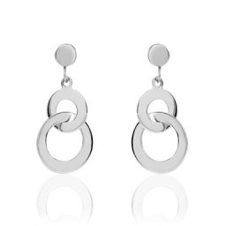 Boucles D'oreilles Pendantes Anjeza Argent Blanc