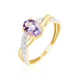 Bague Candice Or Jaune Amethyste